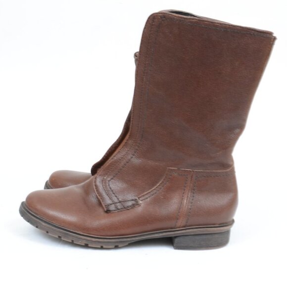 Kenneth Cole Reaction Close 2 Me Women's Size 9.5 Leather Boots Moto Grunge Punk - Picture 7 of 9